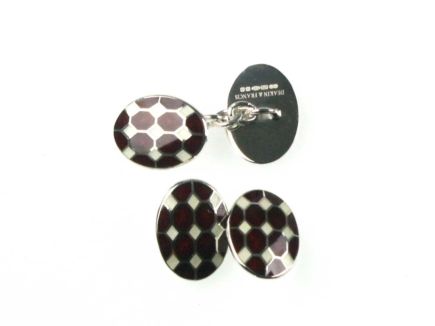 Portcullis Sterling Silver and Vitreous Enamel Cufflinks 226