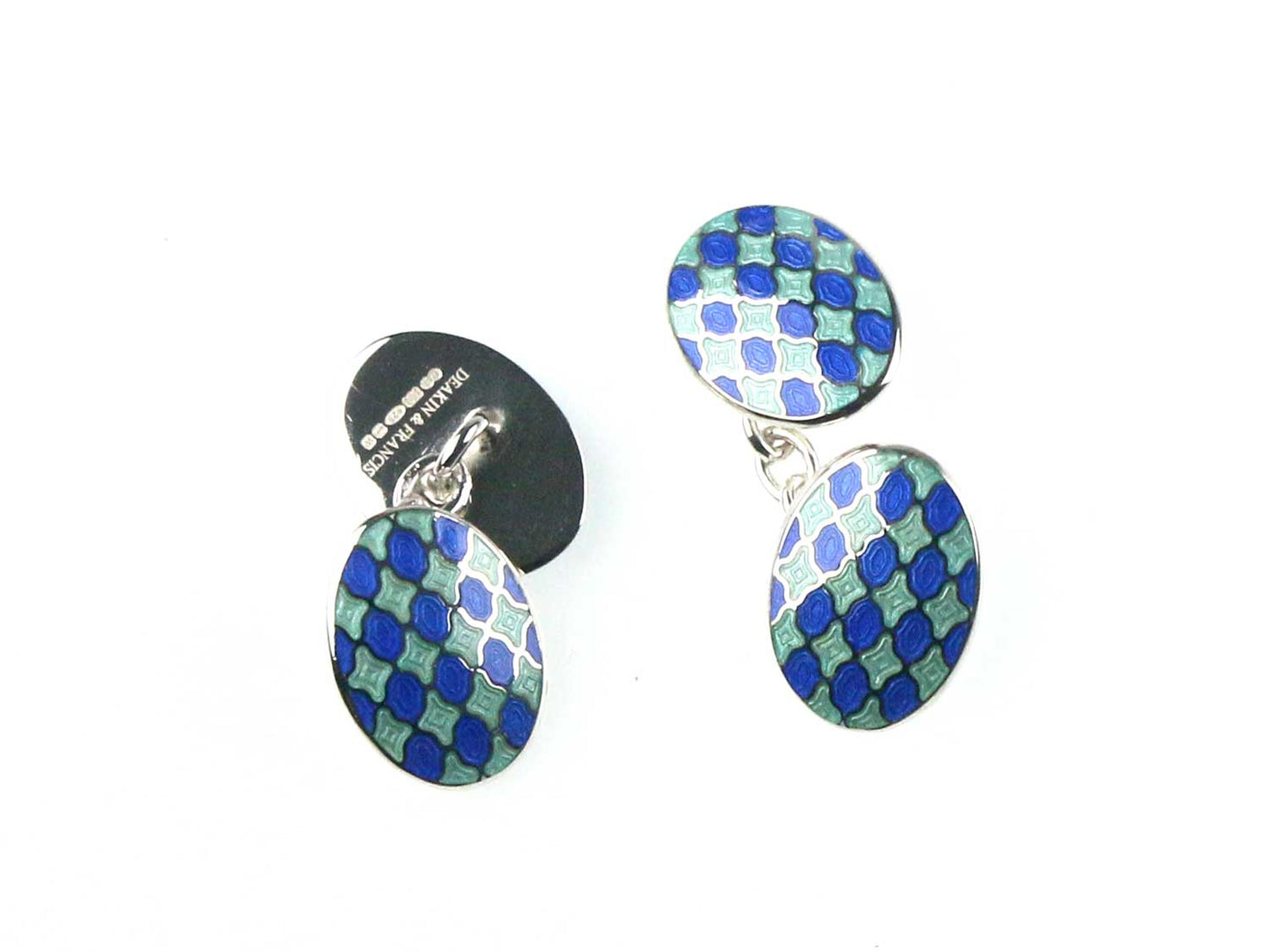 Harlequin Sterling Silver & Vitreous Enamel Cufflinks 189