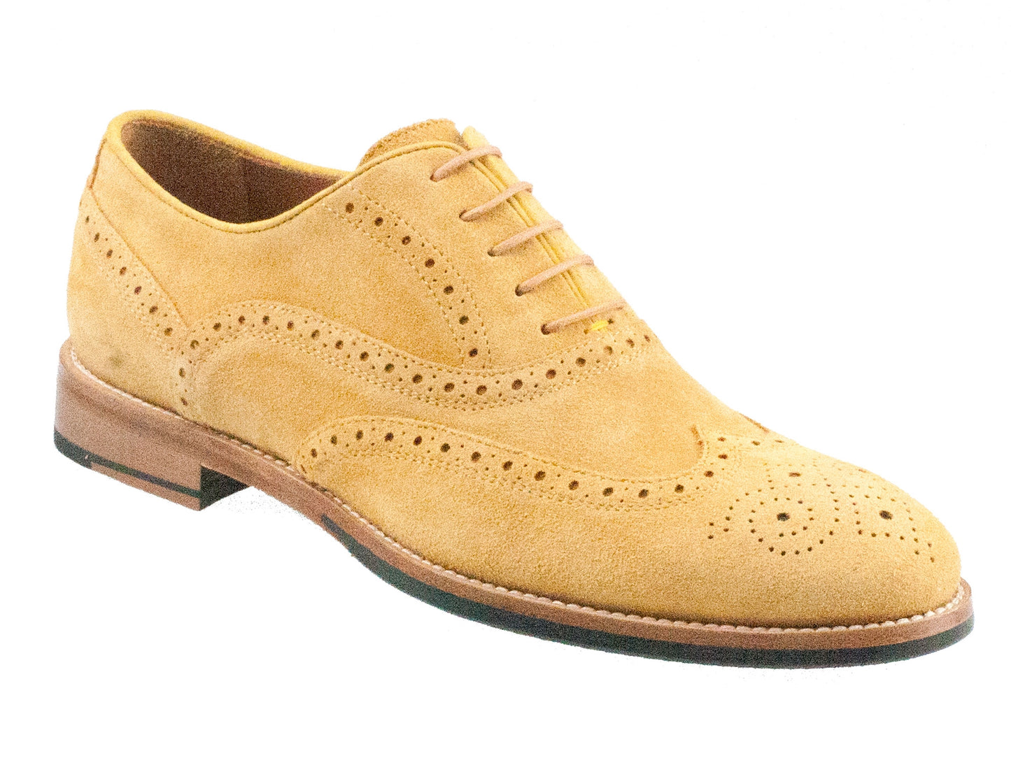 ALMANSA Ladies Sahara Sand Suede Full Brogue