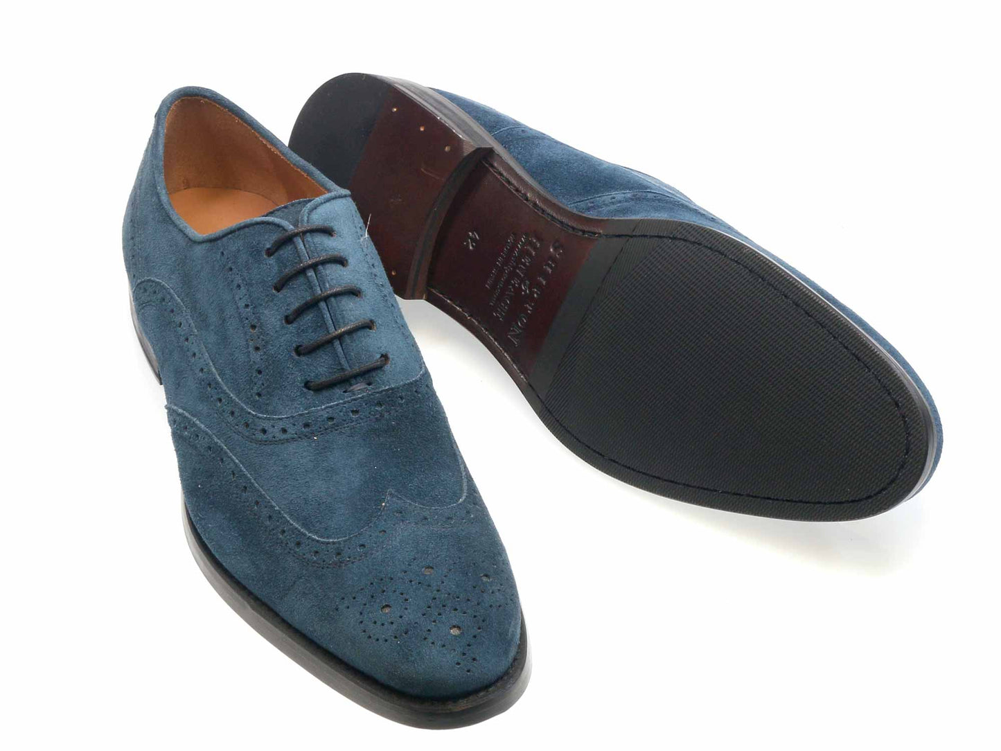 Alora Ladies Blue Suede Full Brogue EU 42