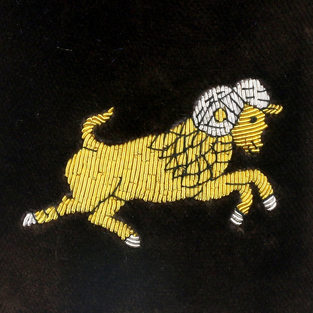 Aries Embroidered Velvet Slipper