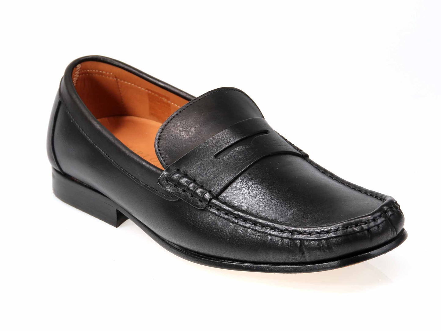 Arno Mens Black Calf Moccasin Loafer