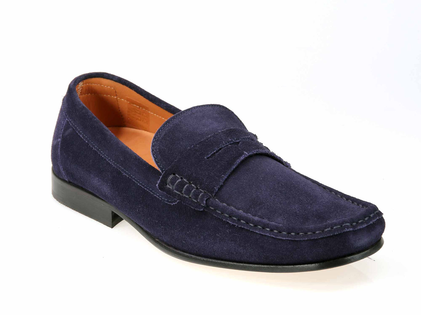 Arno Mens Navy Suede Moccasin Loafer