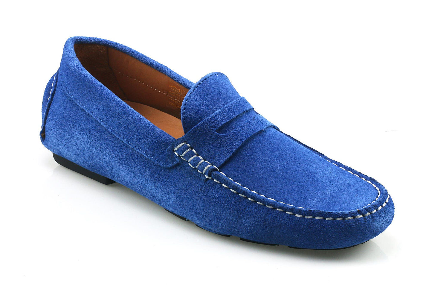 AVOLA Men's Cobalt Blue Suede Driving Shoe Side