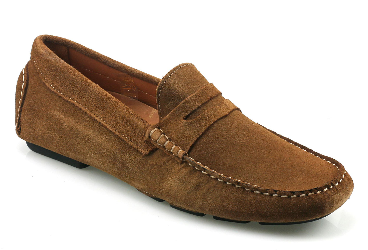 AVOLA Men's Tobacco Suede Driving Shoe Side