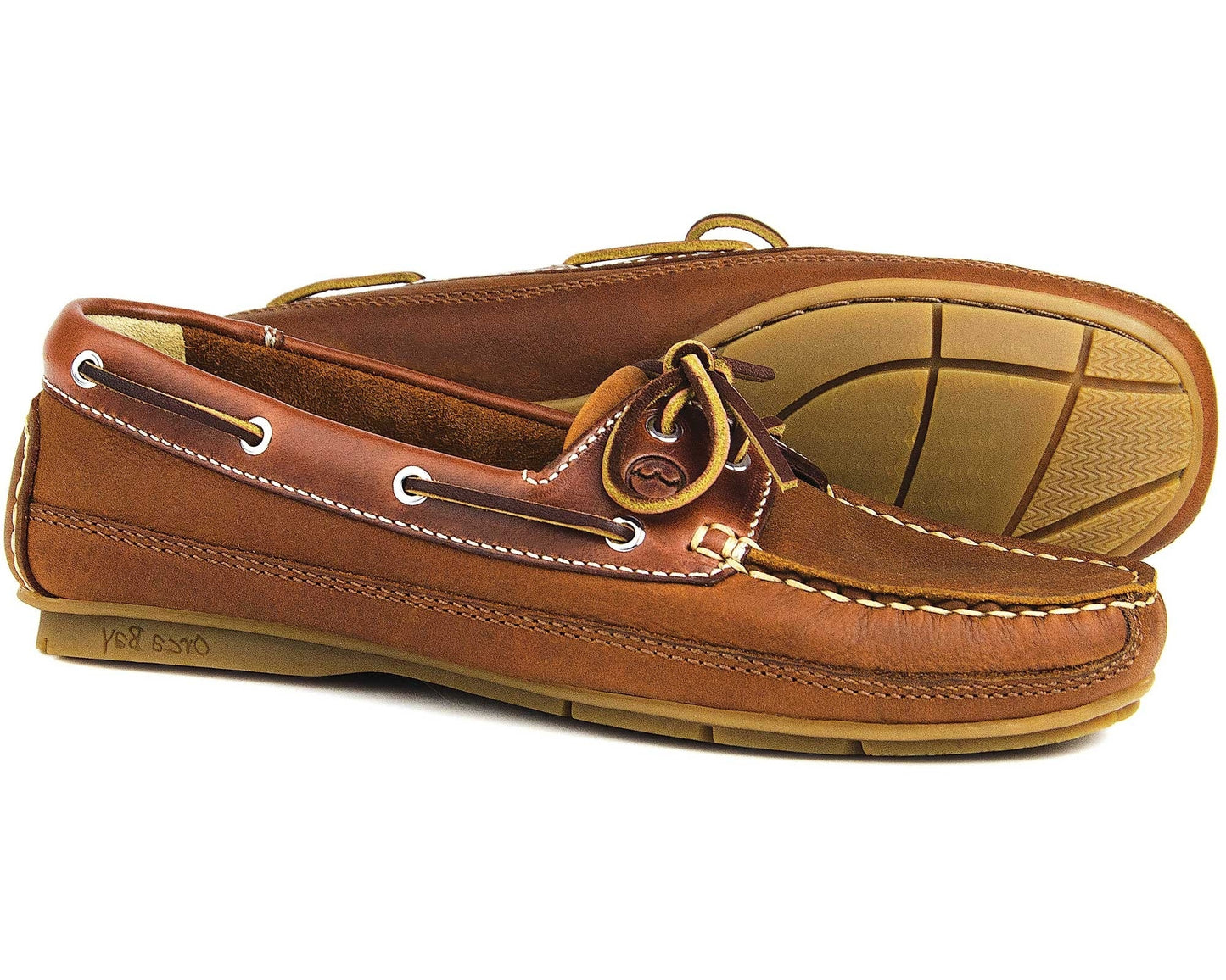 Bahamas Ladies Havana & Saddle Deck Shoe