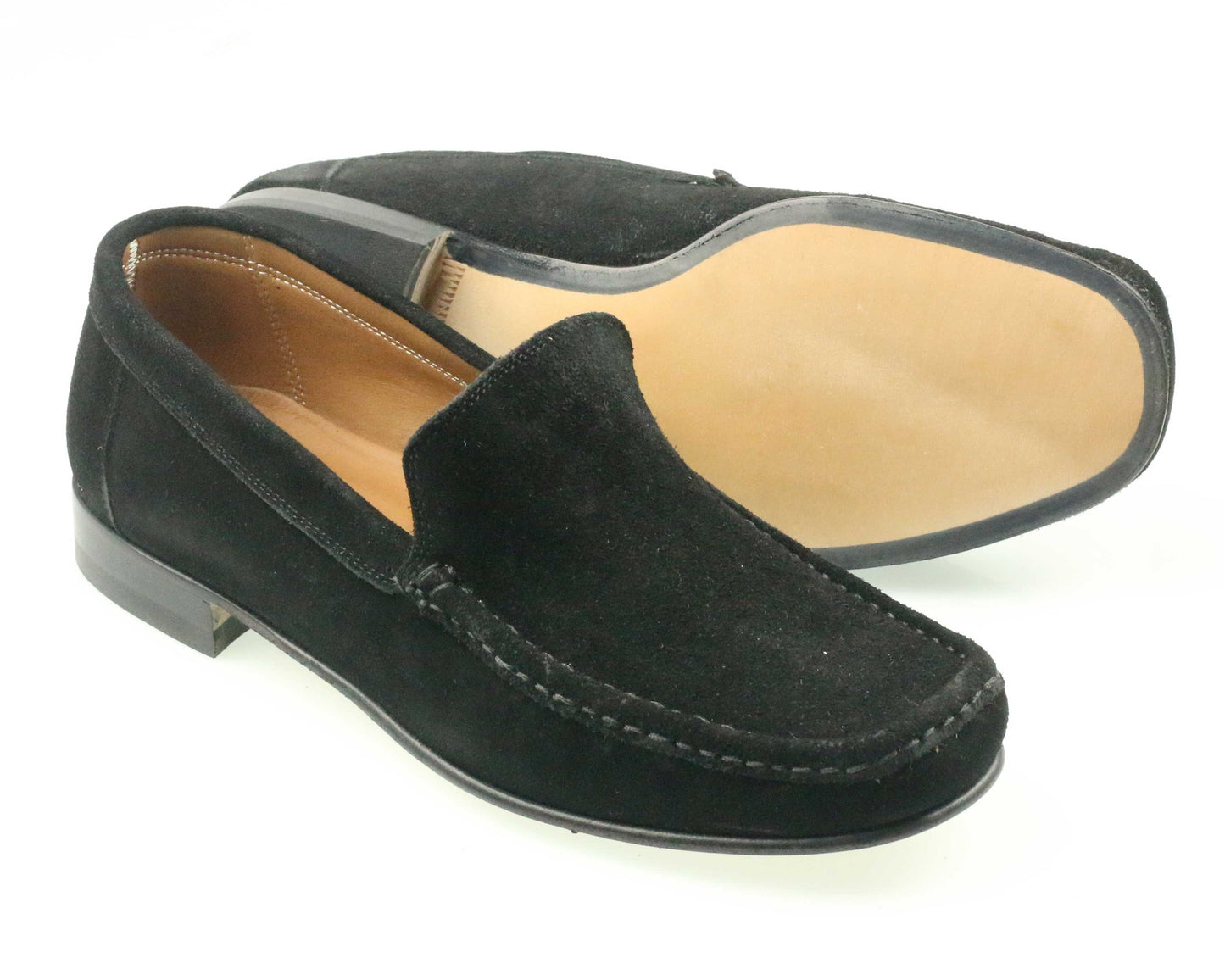 BARI Mens Black Suede Italian Loafer
