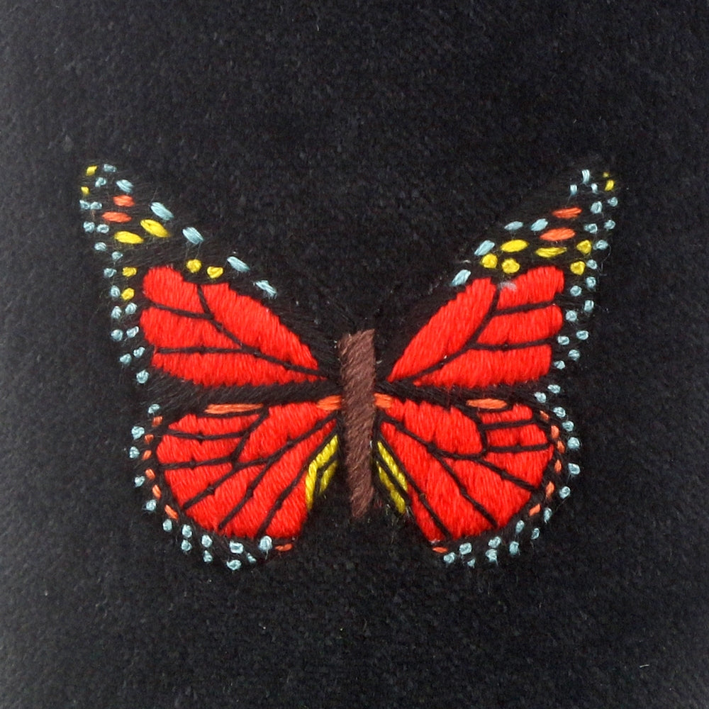 Butterfly Embroidered Velvet Slipper