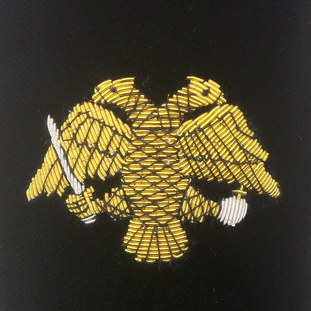 Byzantine Eagle Embroidered Velvet Slipper - close up