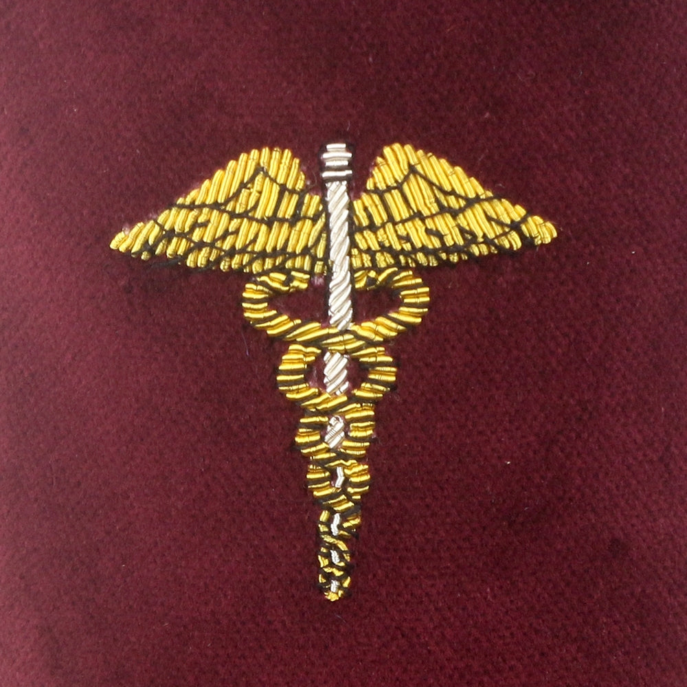 Caduceus Embroidered Velvet Slipper