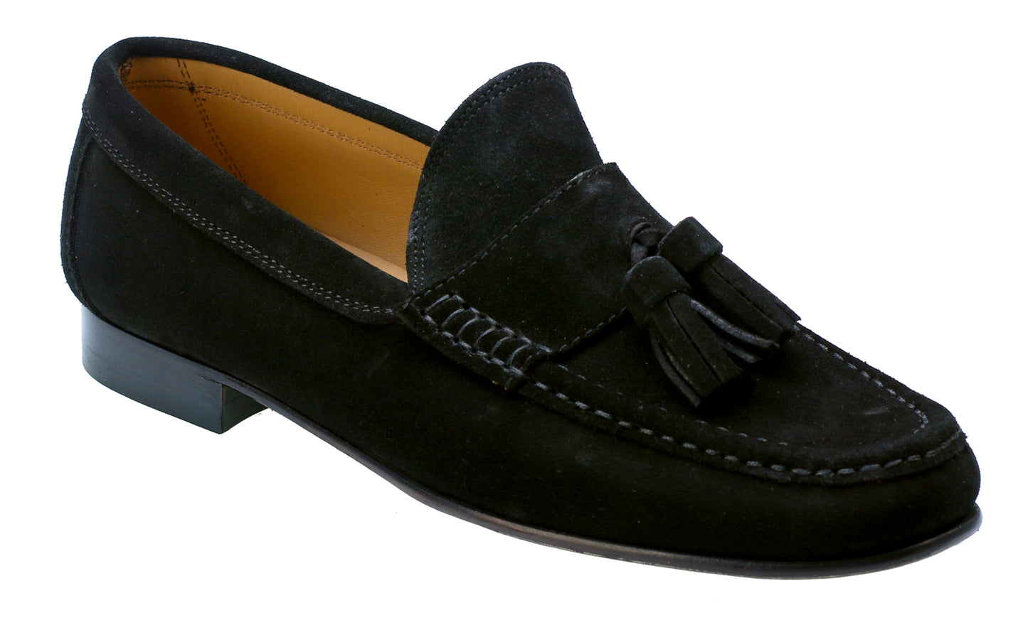 Camerino Mens Black Suede Tassel Moccasin