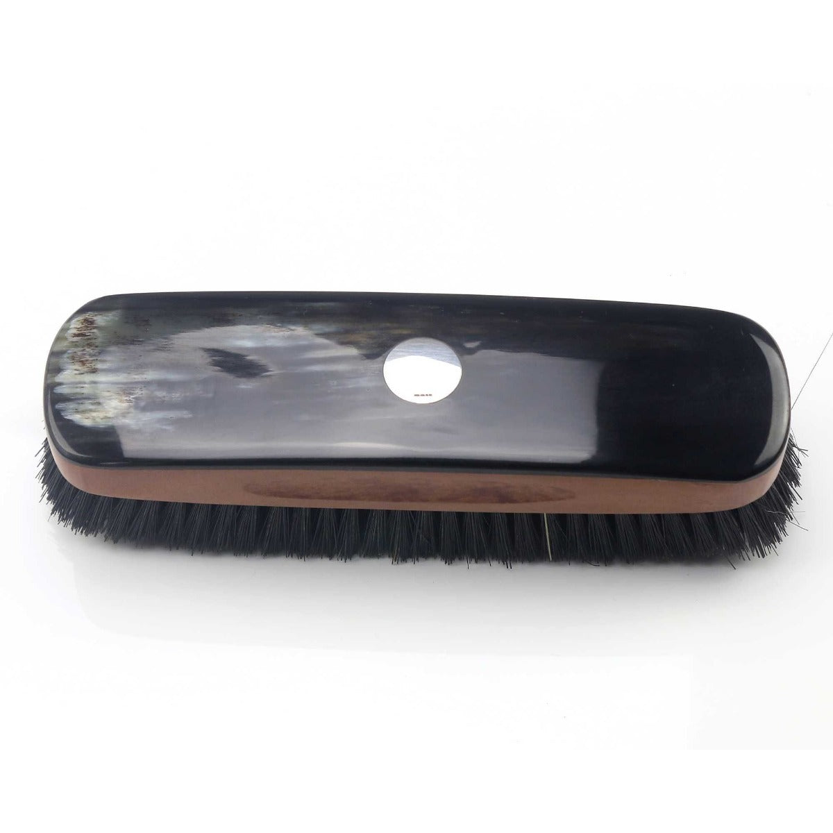 Real Horn Clothes Brush With Silver Disk-CBS20