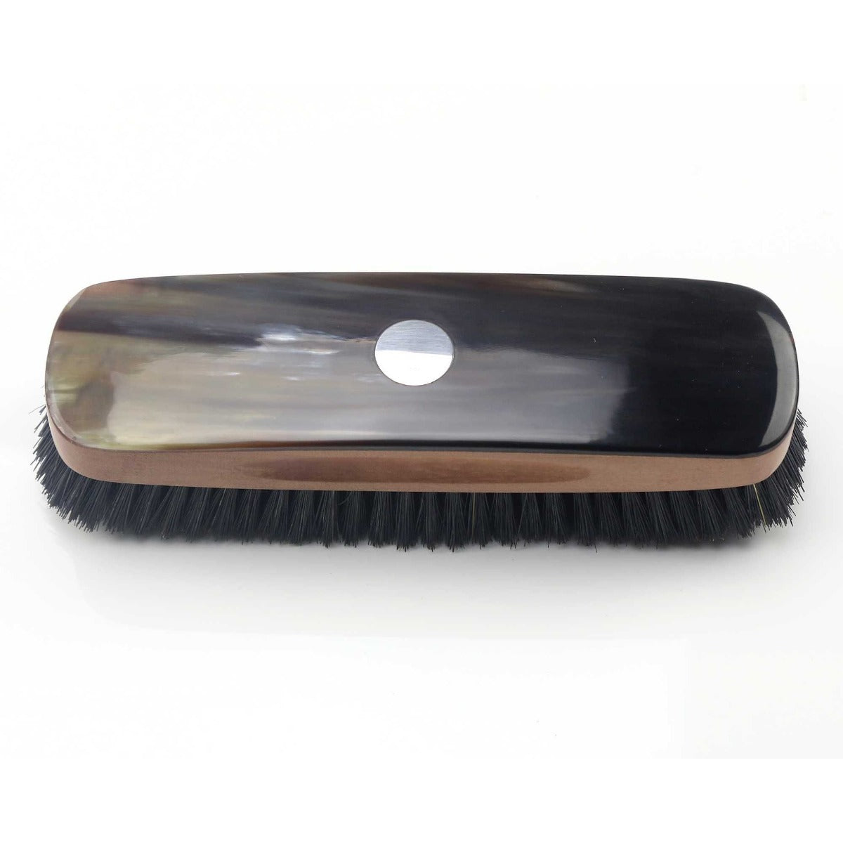 Real Horn Clothes Brush With Silver Disk-CBS23