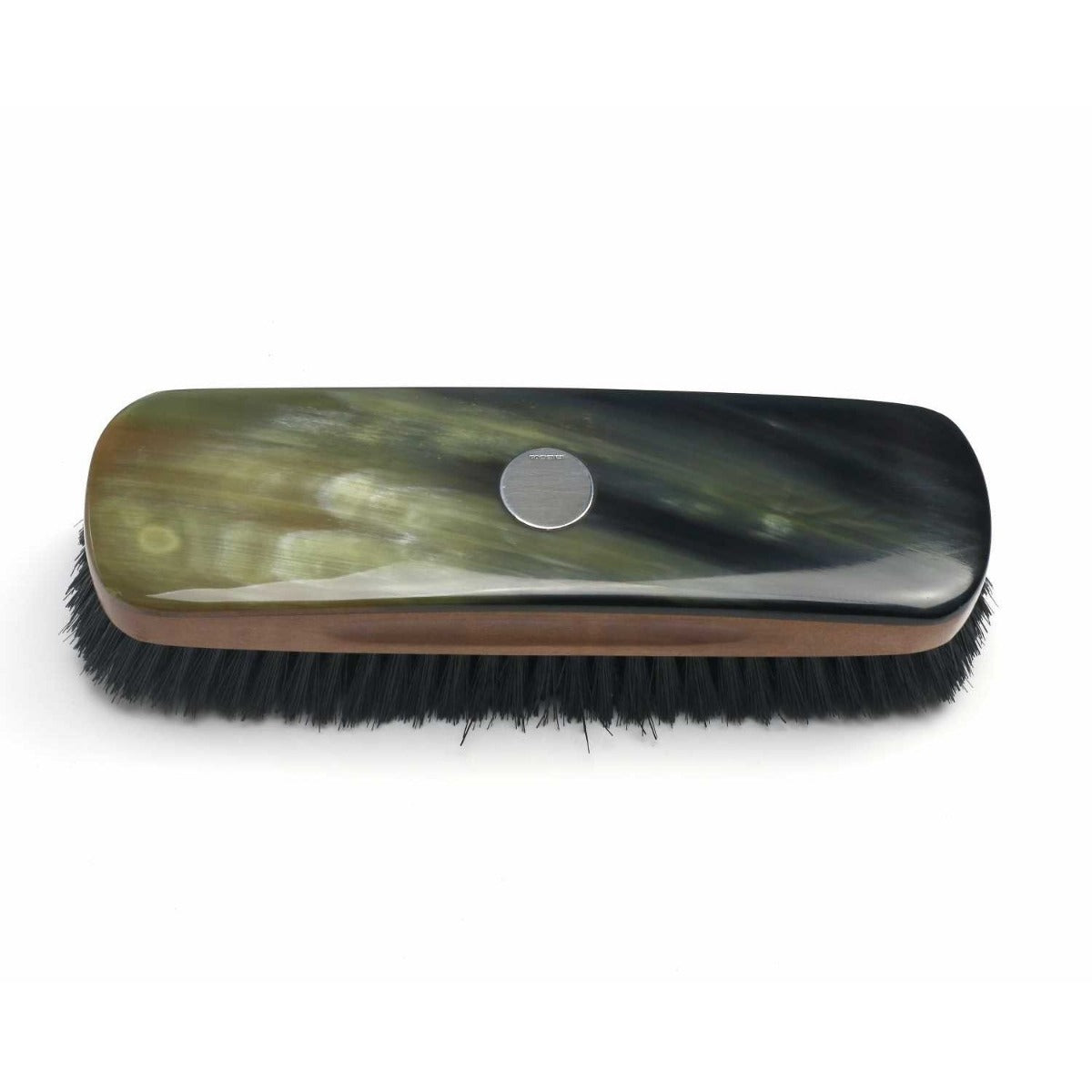 Real Horn Clothes Brush With Silver Disk-CBS27