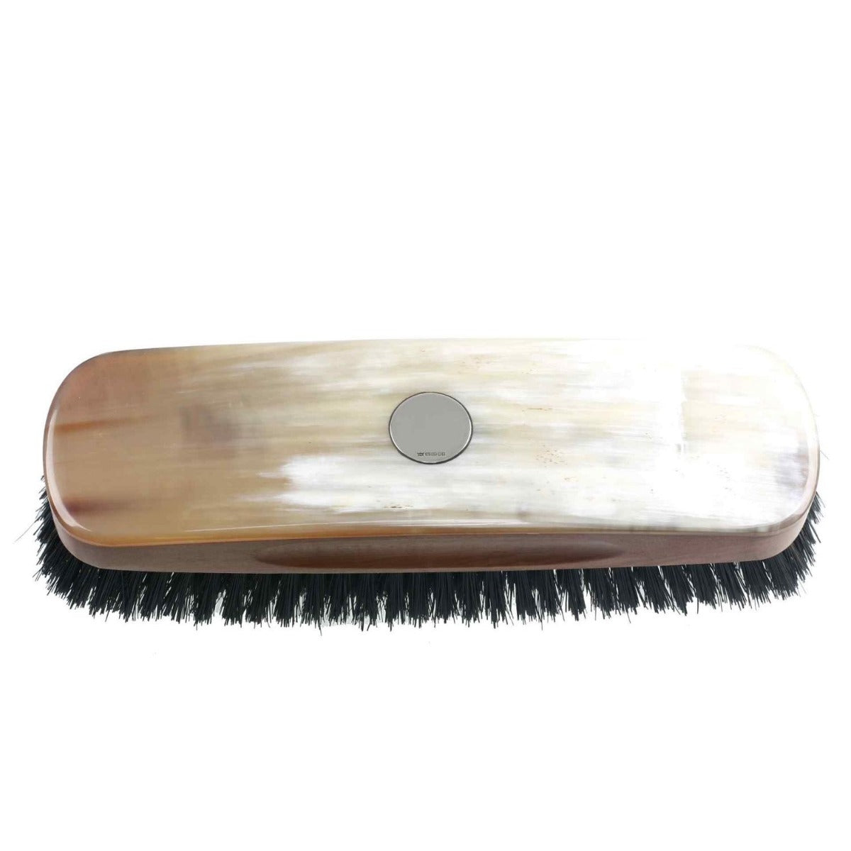 Real Horn Clothes Brush With Silver Disk-CBS31