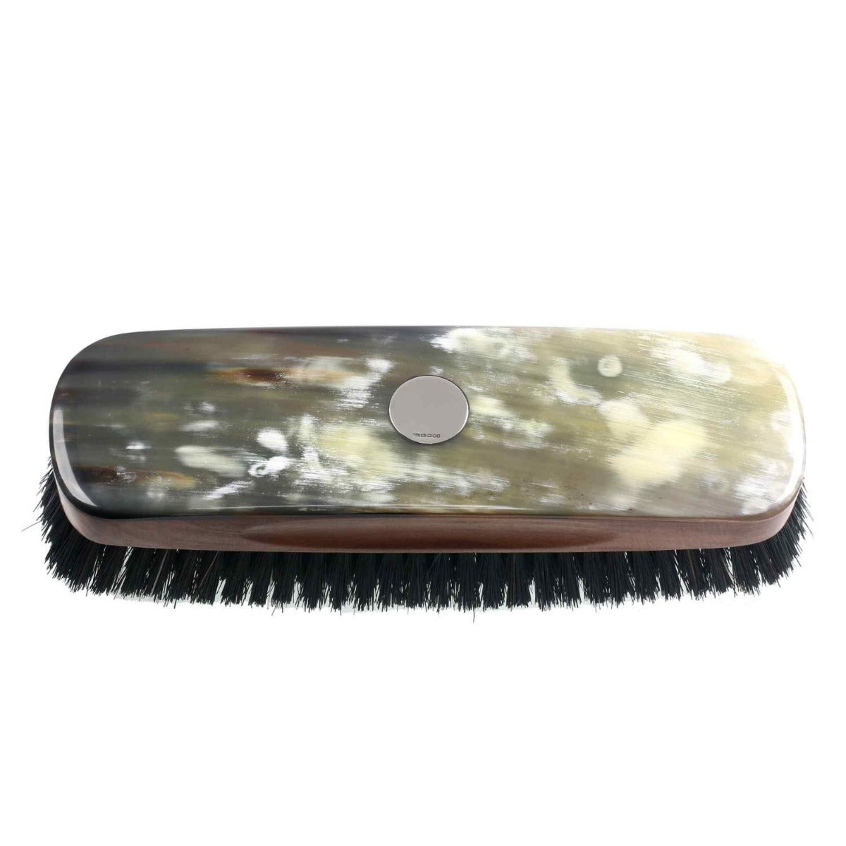 Real Horn Clothes Brush With Silver Disk-CBS32