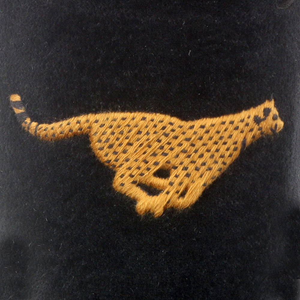 Cheetah Embroidered Velvet Slipper