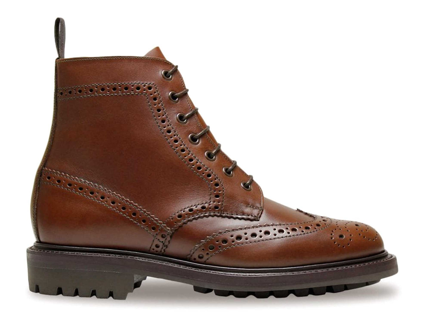 Cheltenham Mens Brown Brogue Boot Commando sole