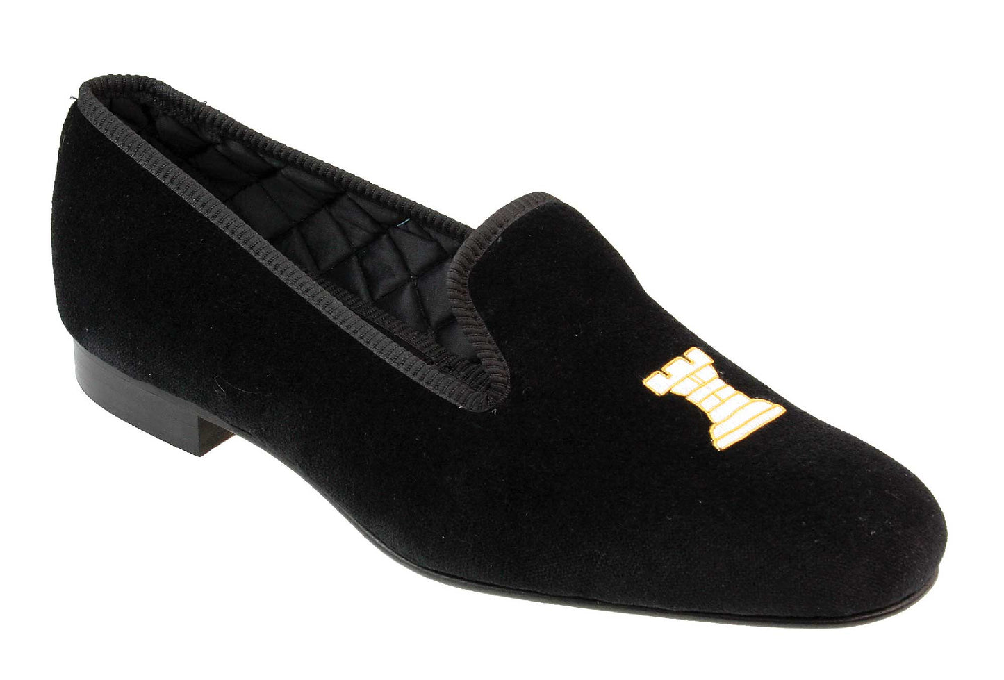 Chess Castle Embroidered Velvet Slipper Side