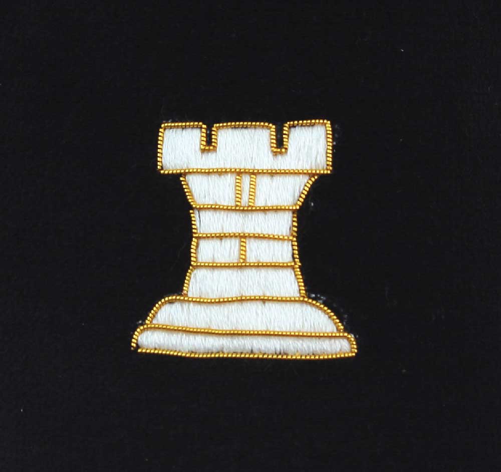 Chess Castle Embroidered Velvet Slipper