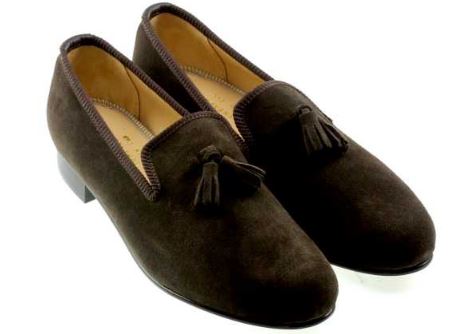Ladies Brown Suede Tassel Slipper- UK 8