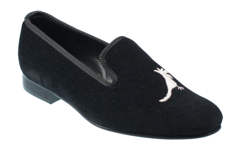 Mens Cockatoo Motif Velvet Slippers