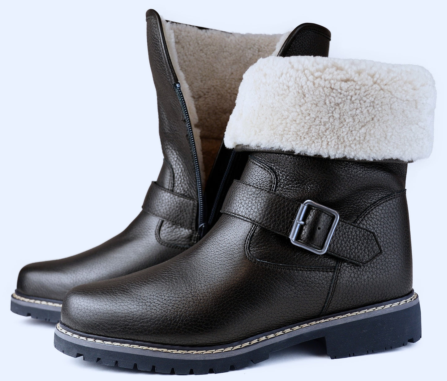 Coniston Ladies Brown Sheepskin Lined Winter Boots