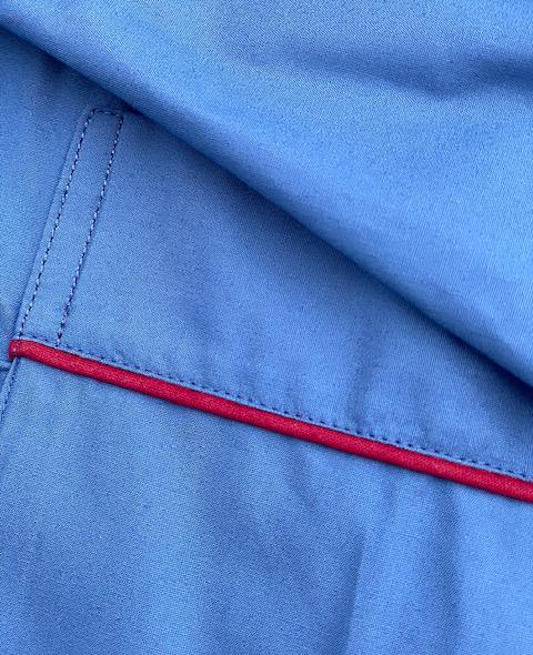 Mens Blue Crisp Cotton Pyjama Set