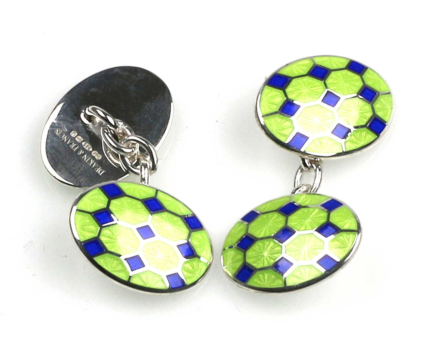 Portcullis Sterling Silver & Vitreous Enamel Cufflinks 203