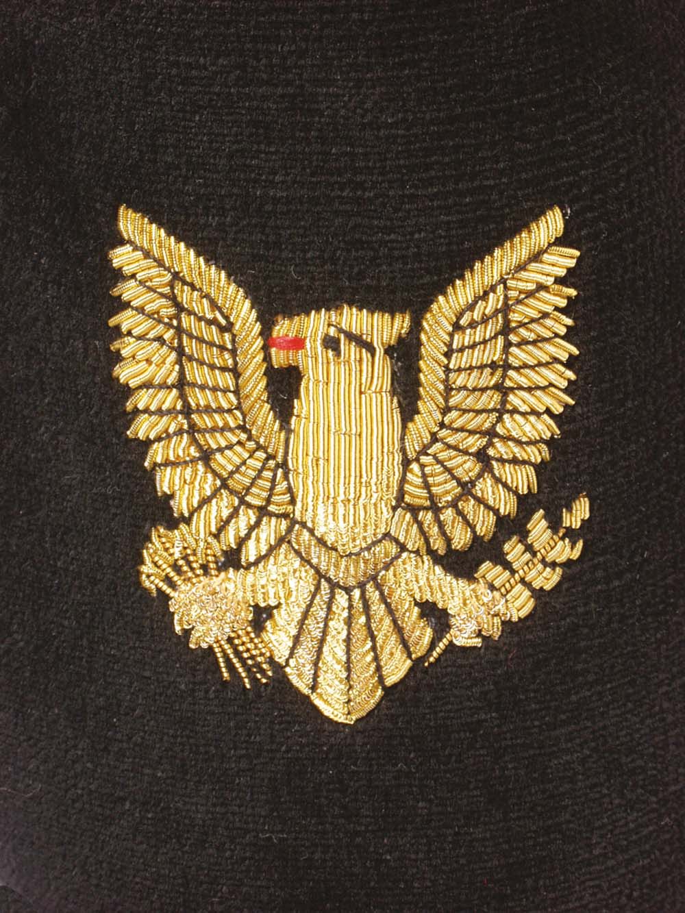 Gold Eagle Embroidered Velvet Slipper