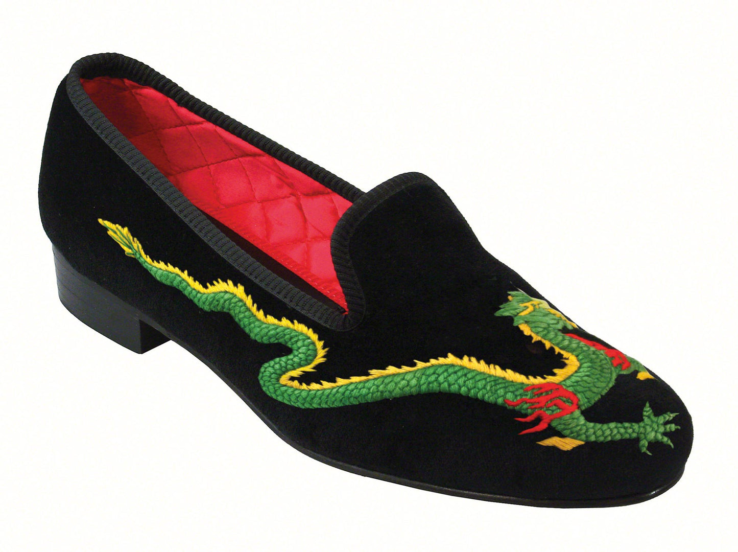 Dragon Embroidered Velvet Slipper