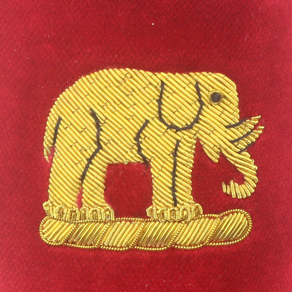 Elephant Embroidered Velvet Slipper Close I