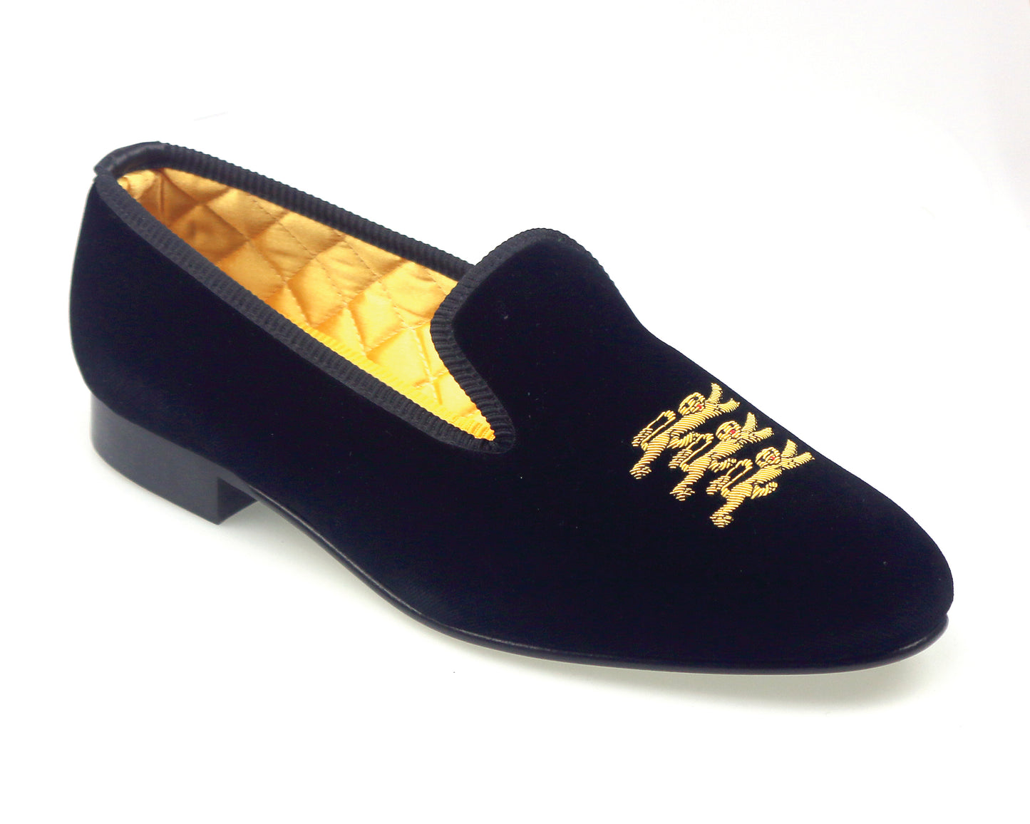 Ladies Three Lions Motif Regal Velvet Slipper - UK 4.5