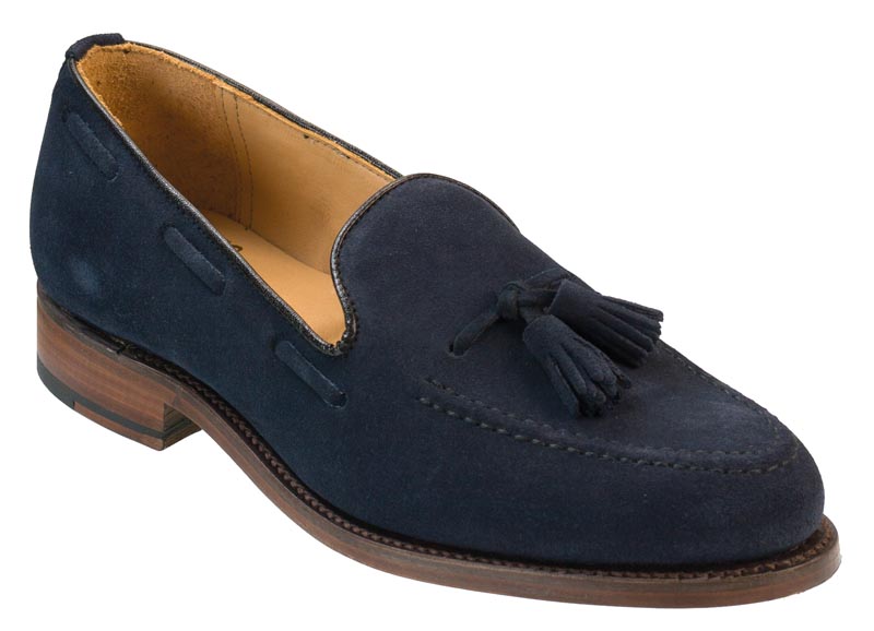FINCHLEY Navy Suede Tassel Loafer
