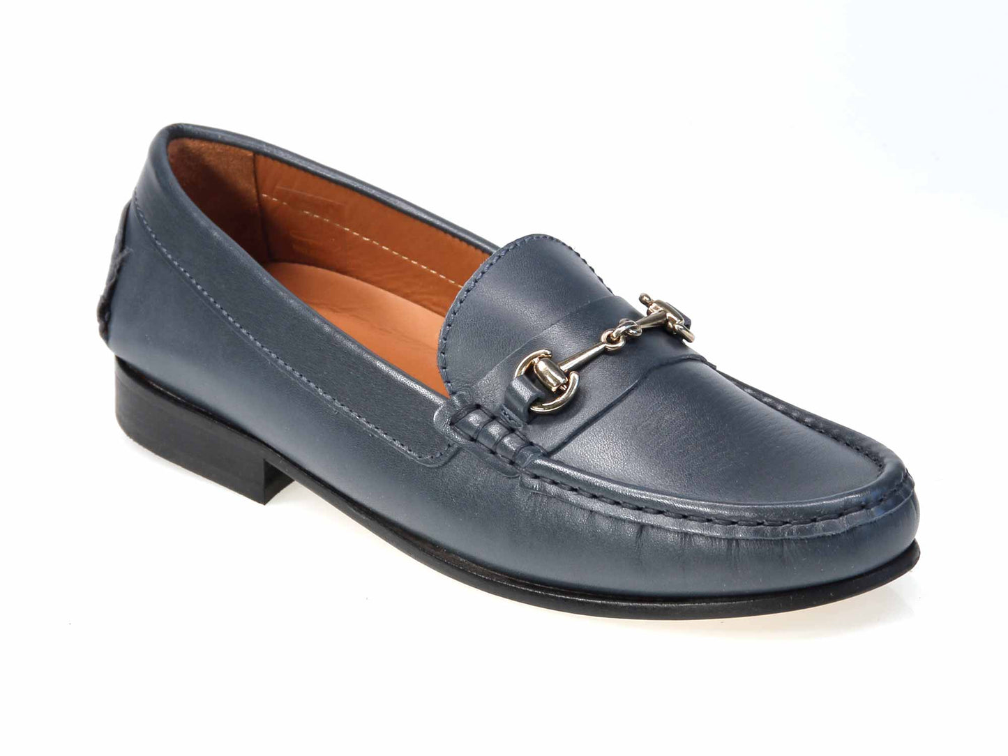 Flora Ladies Blue Leather Snaffle Loafer