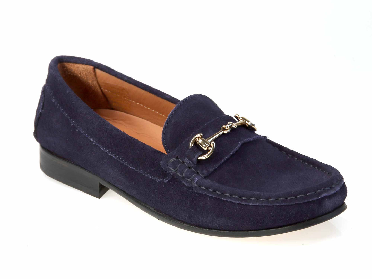 Flora Ladies Navy Suede Snaffle Loafer