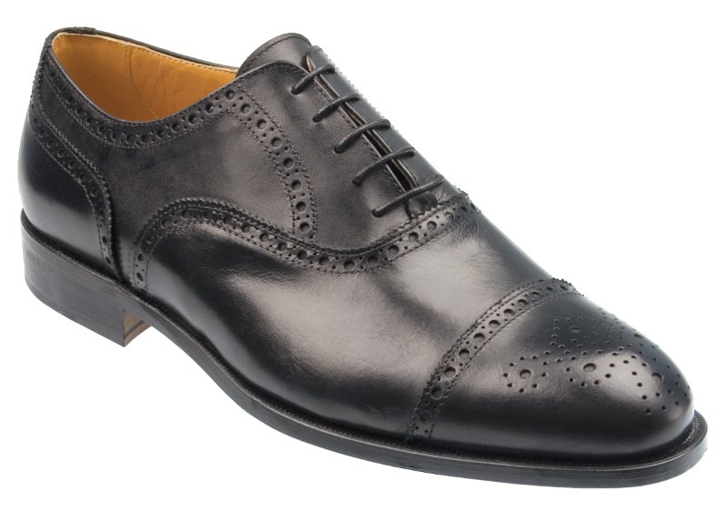 Kennet Mens Black Half Brogue