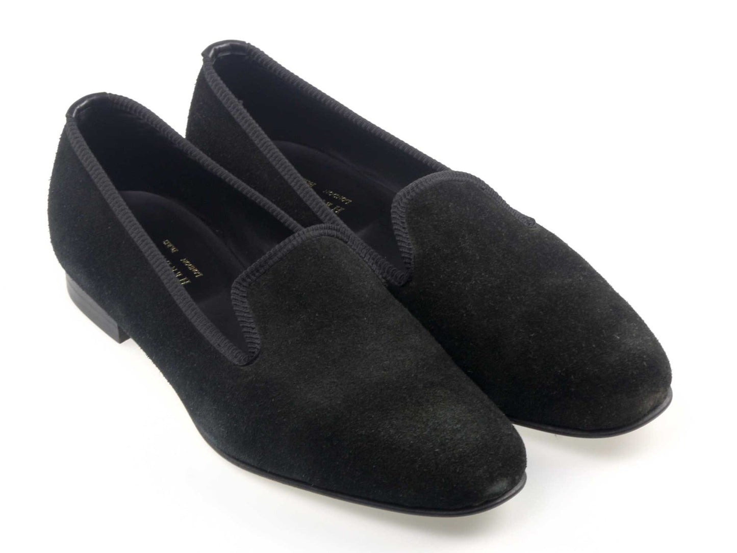 Mens Black Suede Slipper - UK 10.5