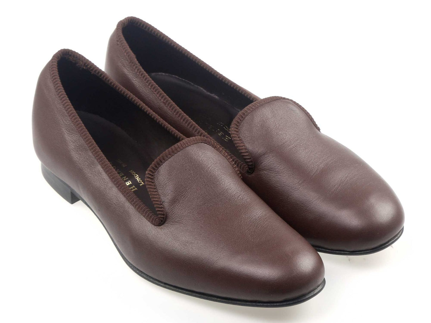 Mens Wine Leather Slipper - UK 6.5