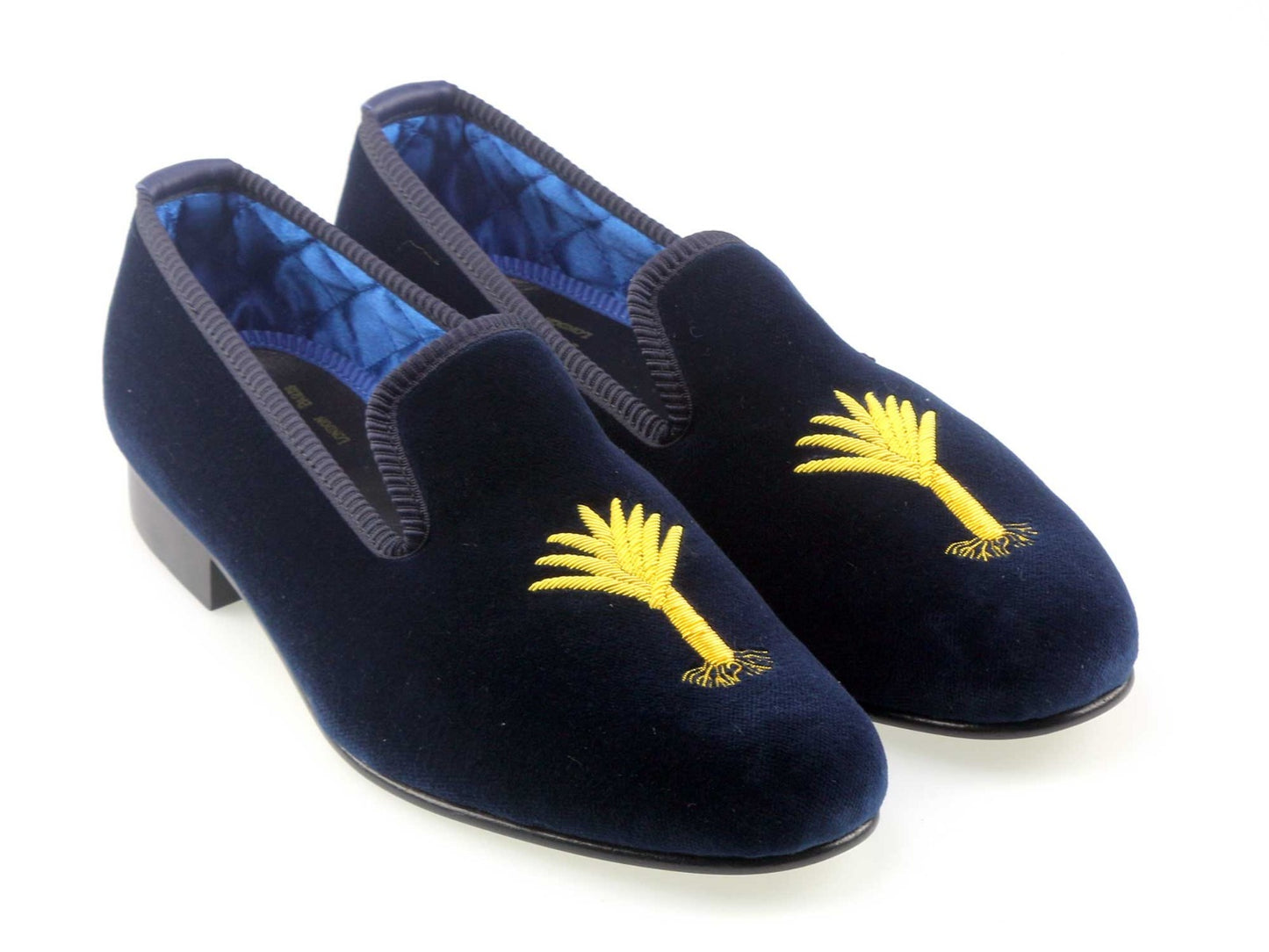 Mens Welsh Guards Navy Velvet Slipper - UK 6.5