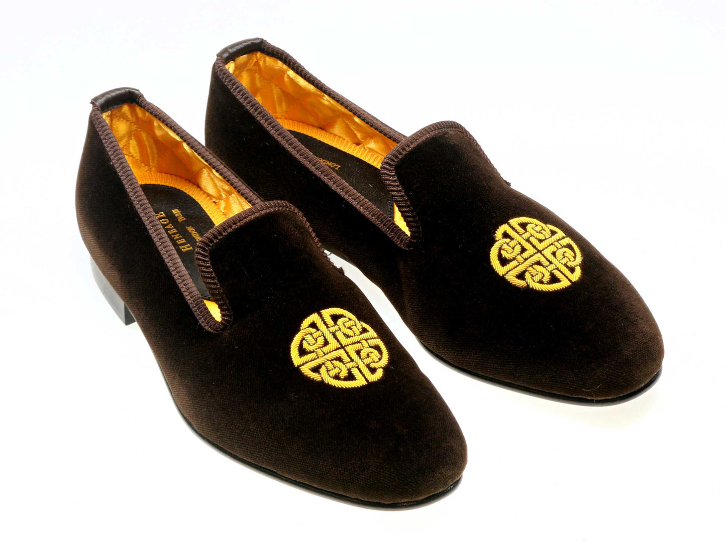 Mens Fox Motif Brown Velvet Slipper - UK 9.5