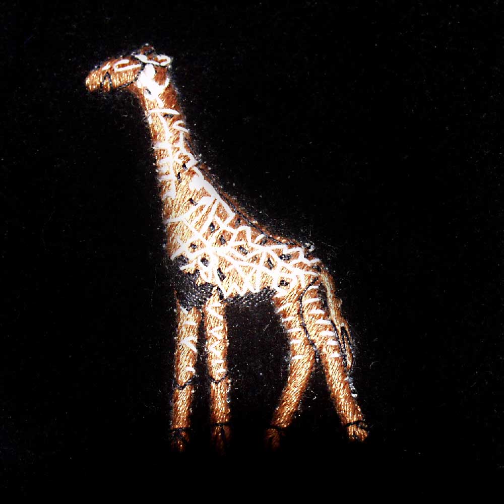 Giraffe Embroidered Velvet Slipper