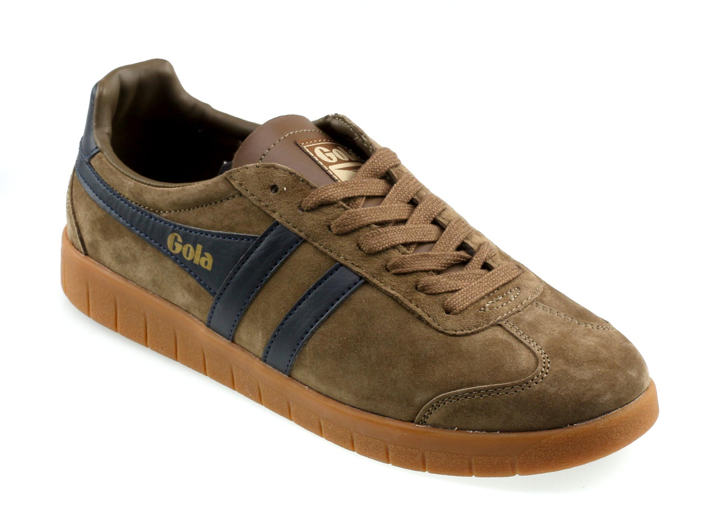 Hurricane Mens Light Brown Navy Suede Classic Trainers