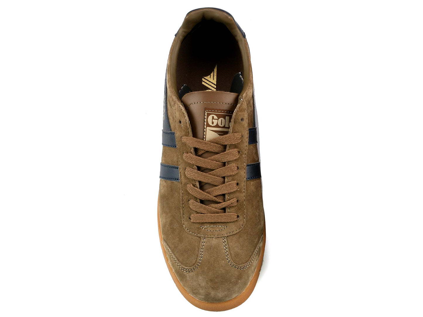 Hurricane Mens Light Brown Navy Suede Classic Trainers