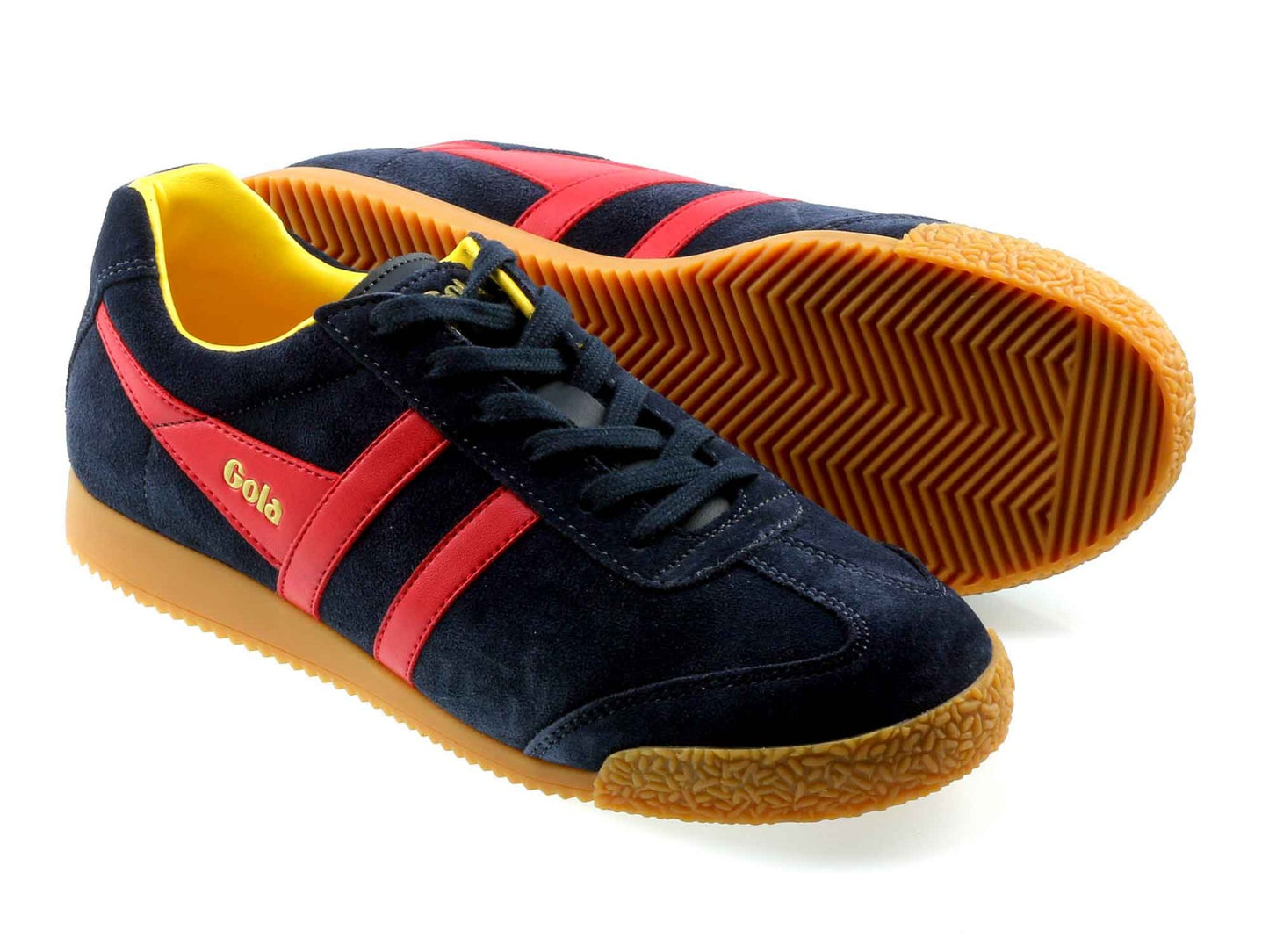 Harrier Ladies Navy Red Suede Classic Trainers