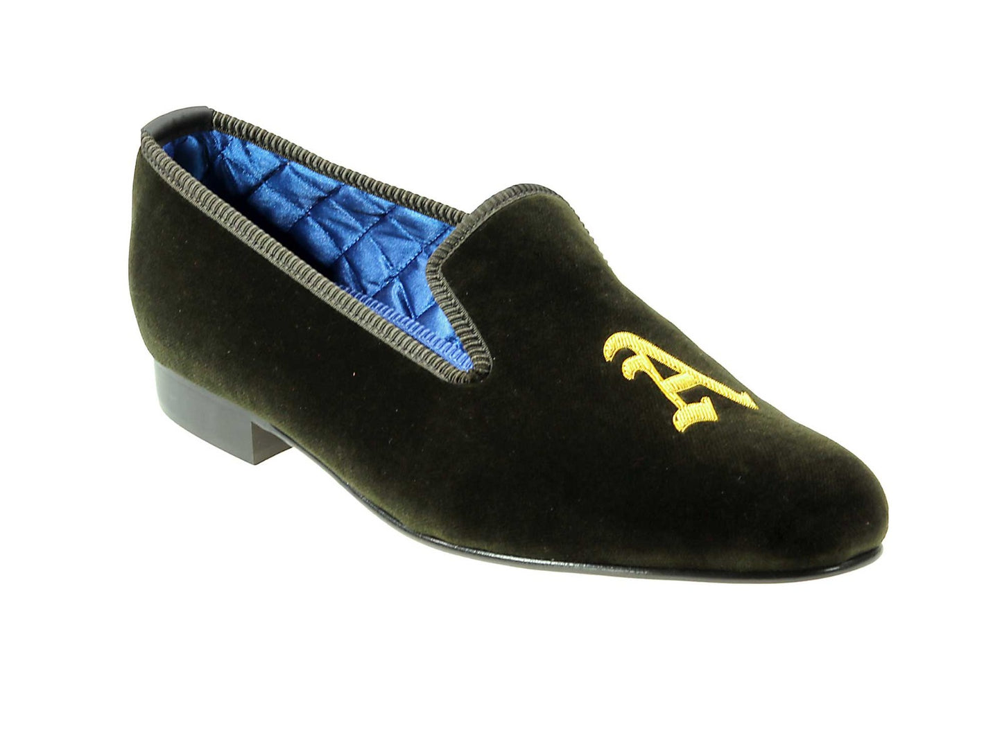 Initialled Monogrammed Velvet Slipper