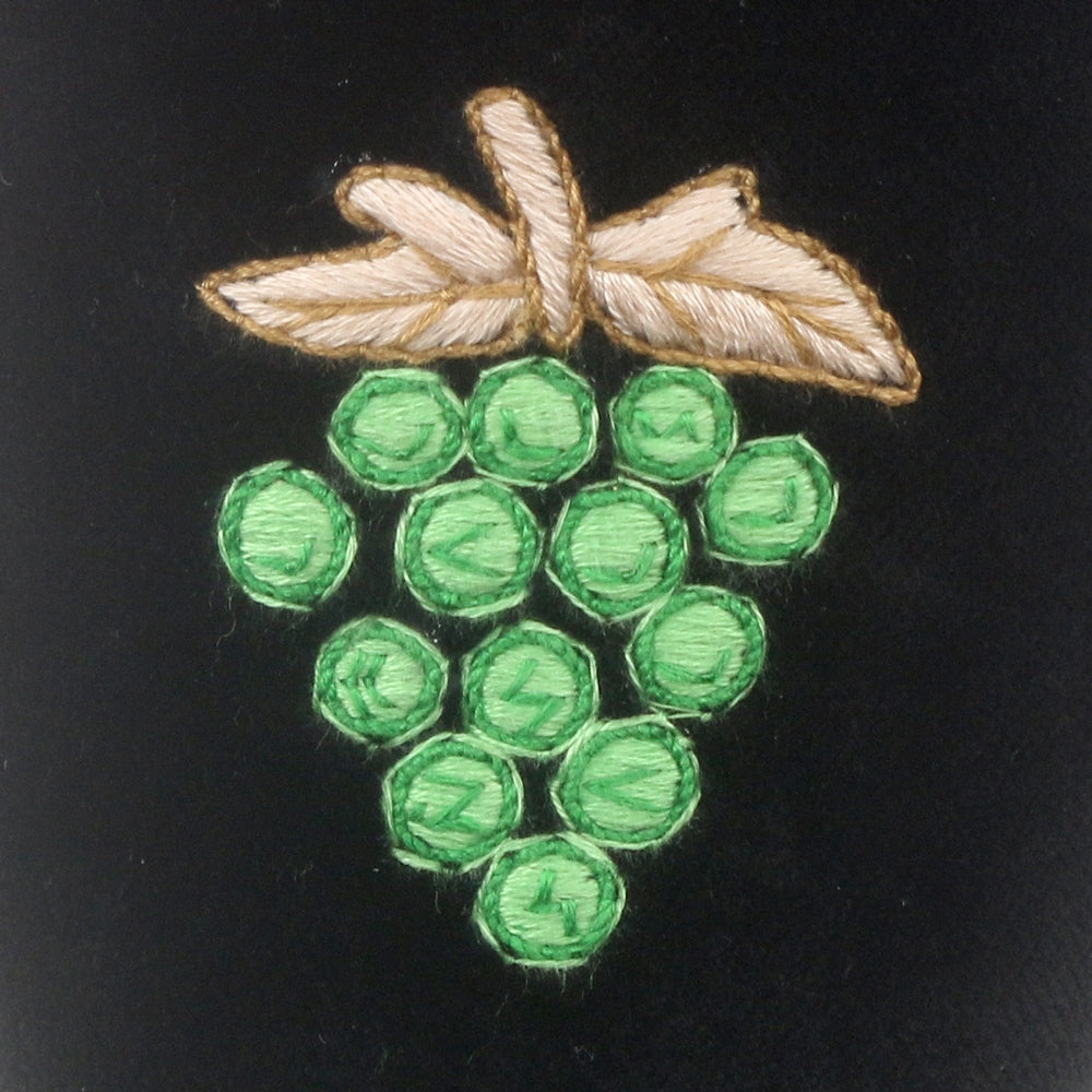 Grapes Embroidered Velvet Slipper
