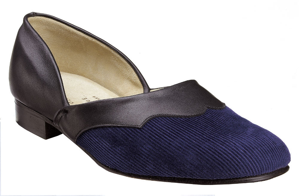 Mens Navy Corduroy Grecian Slippers