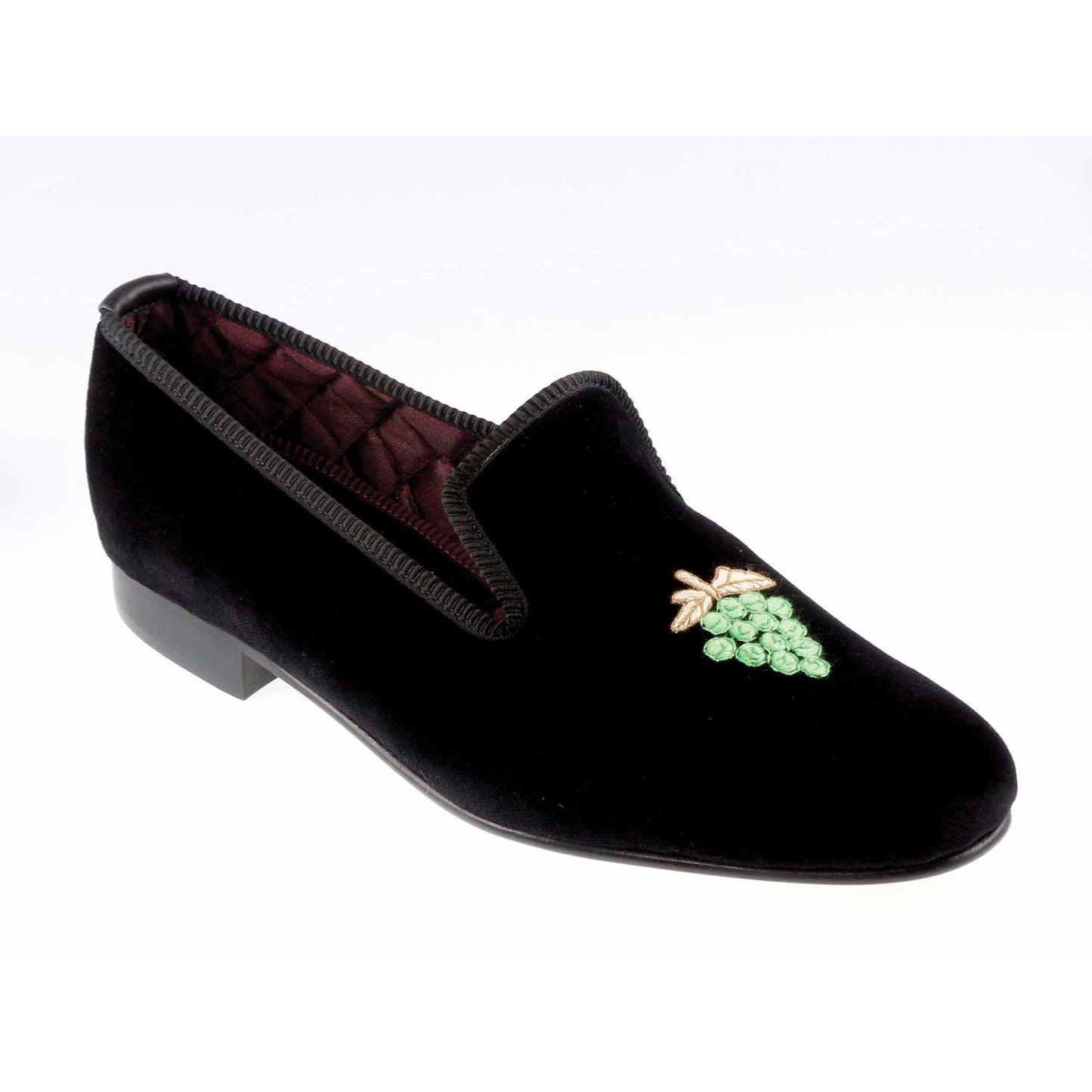 Mens Polar Bear Motif Navy Velvet Slipper - UK 9.5