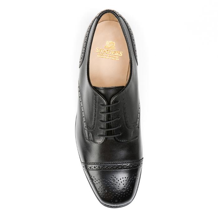 GUILDFORD Wide Black Half Brogue Gibson Top
